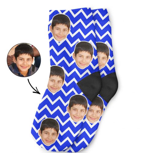 Zig Zag Children's Socks With Photo On