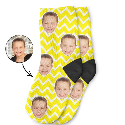 Zig Zag Children's Socks With Face On