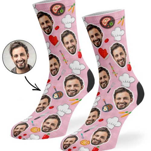 baby Pink Chef Face Socks