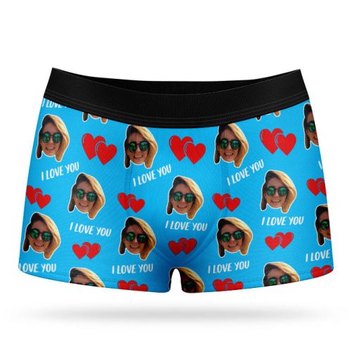 blue i love you boxer shorts