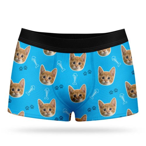 cat boxer shorts blue