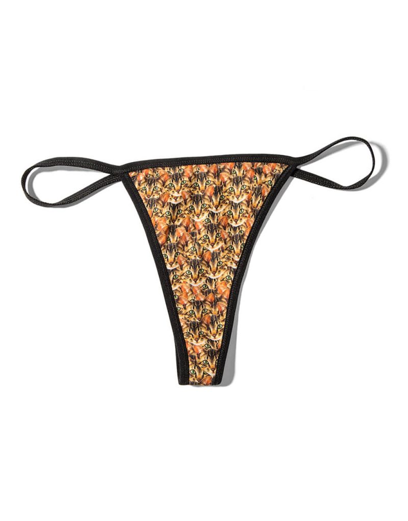 cat face mash thong