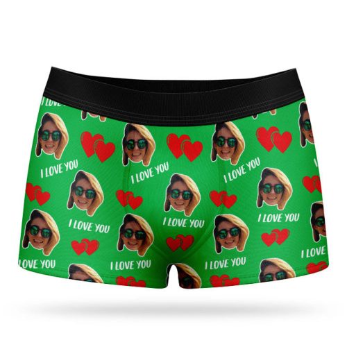 green boxer love you pants briefs