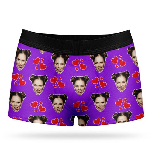 purple valentines day boxer shorts