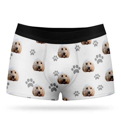 white doggie boxer shorts